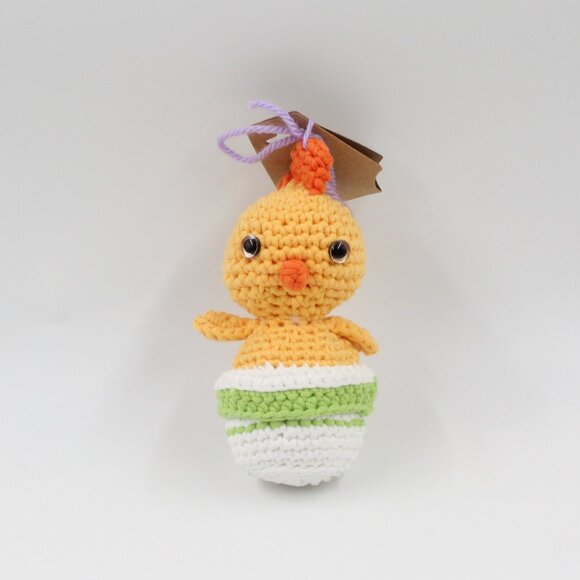Handmade Crochet Amigurumi Potted Chick Stuffed Animal Plush Toy - Picture 2 of 3